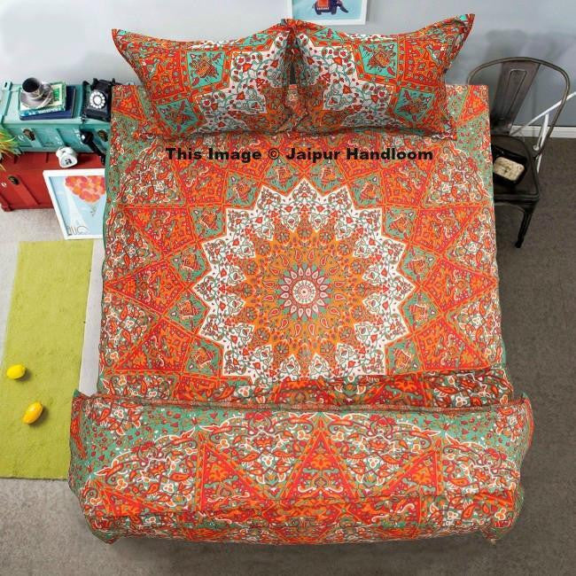 Indian Mandala Cotton Bedding Set With Duvet Cover Bedsheet Pillows