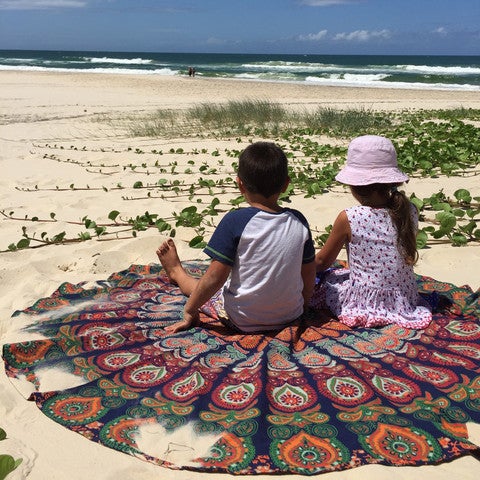 Indian Hippie Mandala Tapestry Round Beach Throw boho round yoga mat