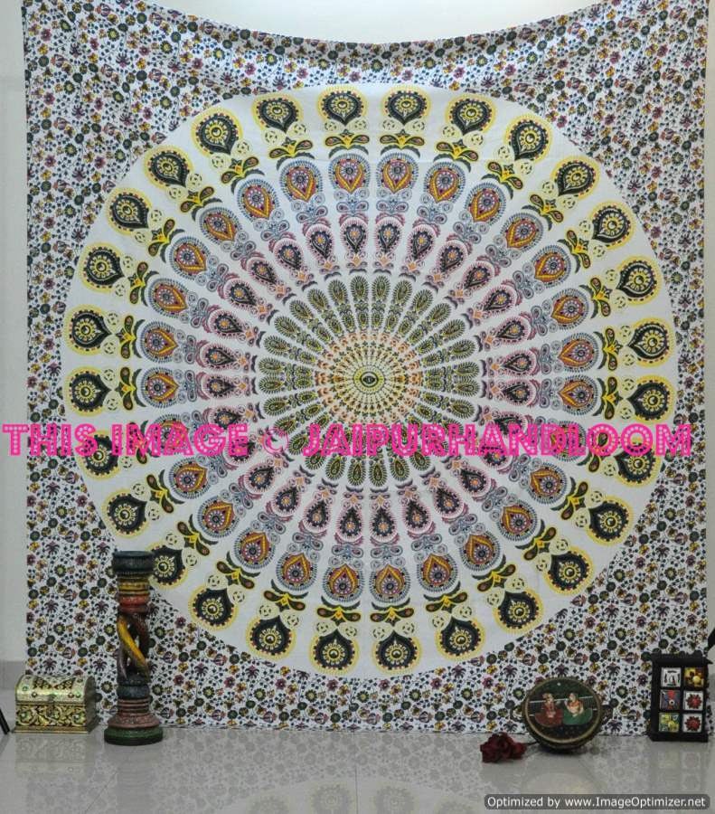 peacock mandala tapestry bohemian bedding