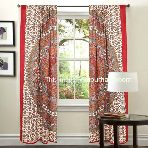 Trippy Dorm Room Curtains Bohemian Mandala 2 Panel Window Curtains