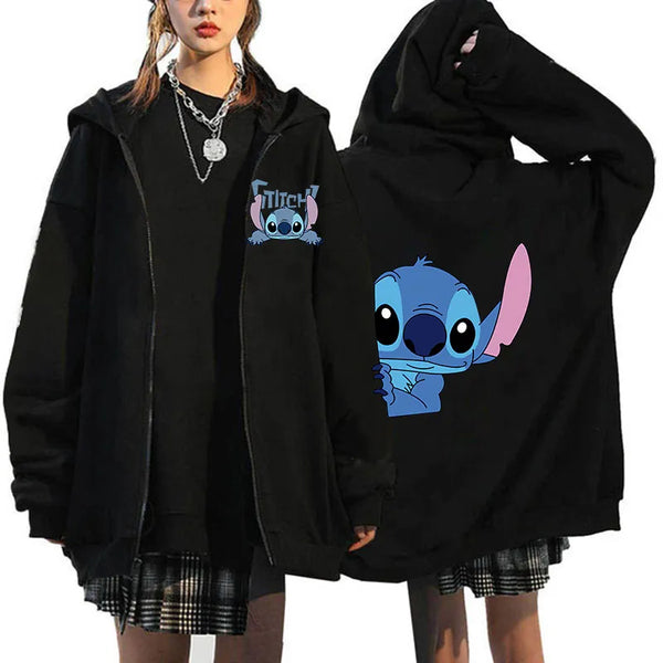 Y2k Anime Disney Stitch Hoodie Children Cartoon Clothes Kid Girl Boy Lilo  and Stitch Sweatshirt Manga