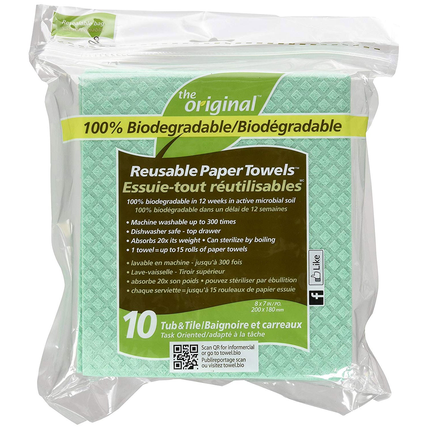 The Original Tub Tile Reusable Paper Towel 10 Pack Vegansupply Ca