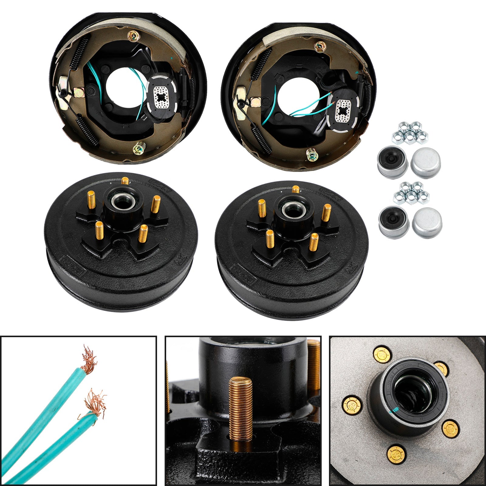 Trailer 10"-5 on 4-1/2 Hub Drum Kits w/-10" Electric Brakes for 3.5K Axle