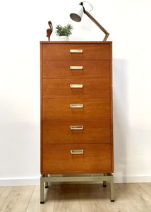 Rare Mid Century Teak Modernist G Plan E Gomme Tallboy Chest Of