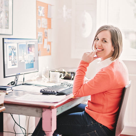 Ruth working in her home studio