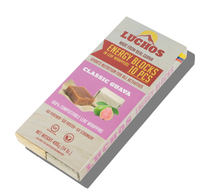 Luchos Trilogy | Instant Energy great fruit taste, easy to digest | Discover the hidden power of Colombian Guava energy blocks | Use Exclusive Code CYCLINGBARGAINS20 for 20% off