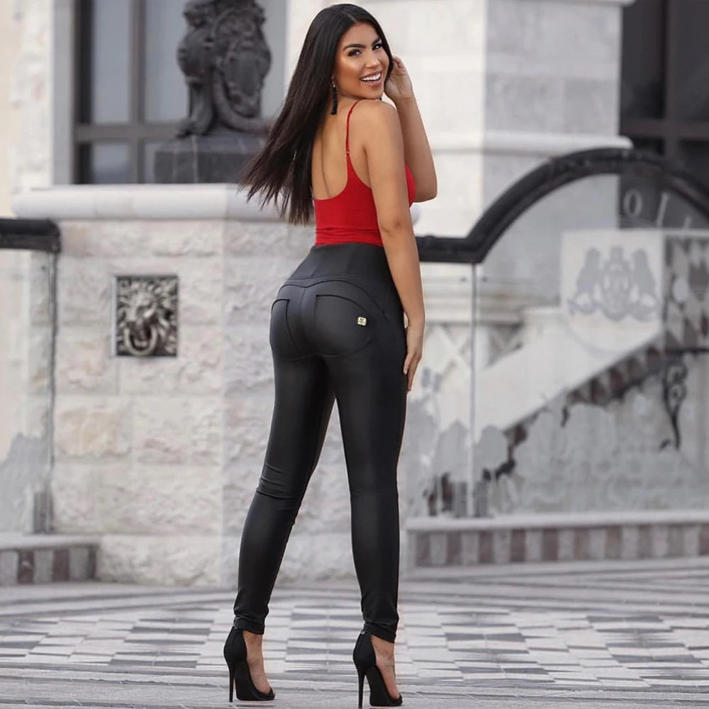 Shascullfites Melody Women's Jeans Leather Pants Enhancing Stretch Trousers Women High Waist Leggings Unique Pants Black Clothes