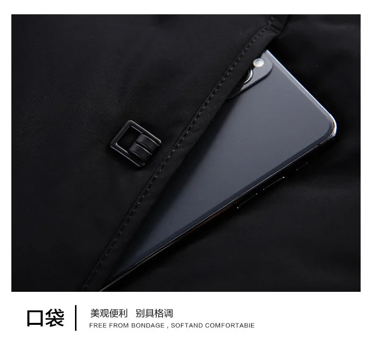 New Winter Down Jacket Men White Duck Down Hooded Jackets Coats Men Long Warm Down Jackets Fashion Casual Men Clothing