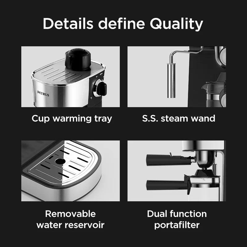 Petrus Coffee Machine Espresso Coffee Maker With Fancy Milk System Milk Bubble Maker(220V)