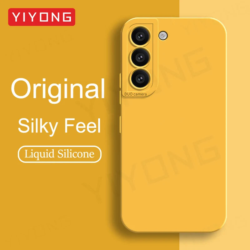 S22 Case YIYONG Square Liquid Silicone Soft Cover For Samsung Galaxy S22 S25 Ultra S23 S24 Plus  S22+ S23+ S24+ S25+ Phone Cases