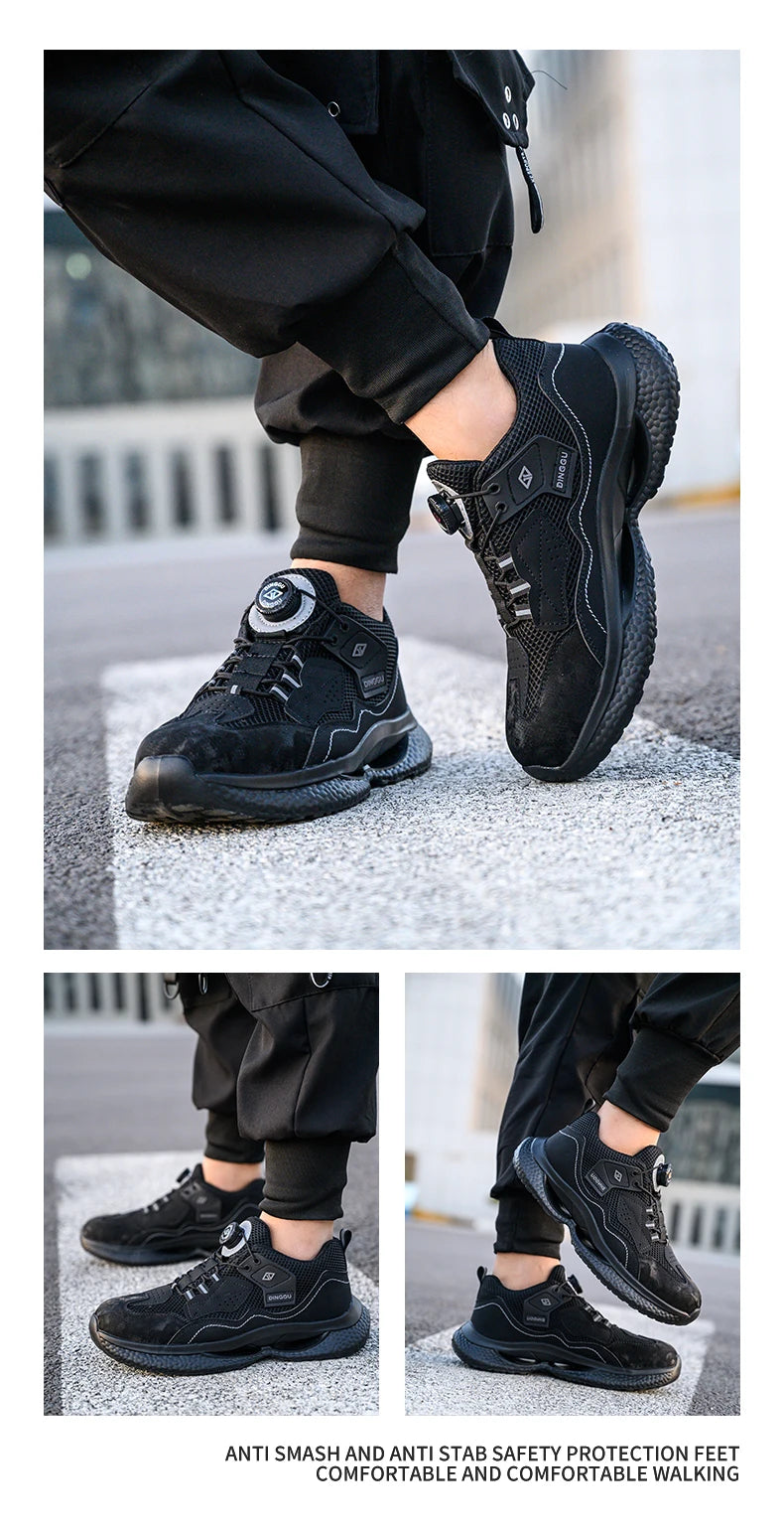 Lightweight Men Labor Protection Shoes Comfortable Safety Work Footwear Indestructible Anti Smashing Anti Nail Male Boots