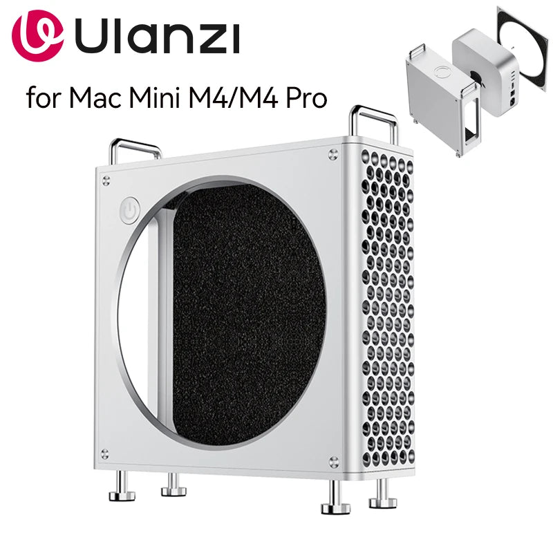 Ulanzi QT01 Aluminum-alloy Case for Mac Mini M4/M4 Pro Vertical Computer Laptop Stand with  Dustproof Protective Rapid Cooling