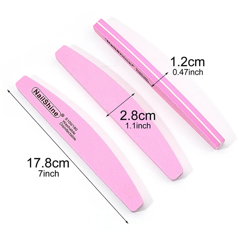 10pcs Nail Blocks Files Double-sided Colorful Sponge Nail Polish Buffing Sanding Buffer Strips Polishing Pedicure Manicure Tools