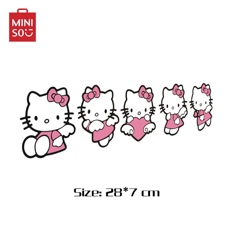 Sanrio Anime Hello Kitty Car Sticker Kawaii Kitty Cat Auto Window Decals Rear Windshield Stickers Car Decor Sticker Laptop Decal