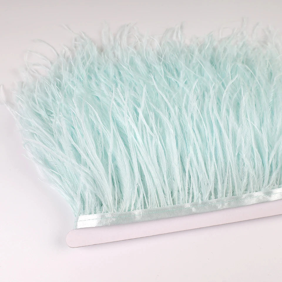 Ostrich Feathers Trim 13-18 CM Plumes on Ribbon Selvage For DIY Wedding Sewing in Dress Decoration Crafts Accessories Wholesale