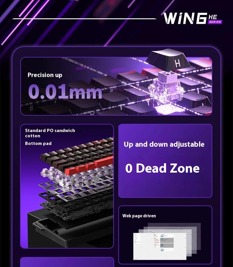 AULA WIN60 WIN68 HE MAX mechanical keyboard magnetic switch 8k polling rate RGB 0dead zone e-sports customizable gaming keyboard