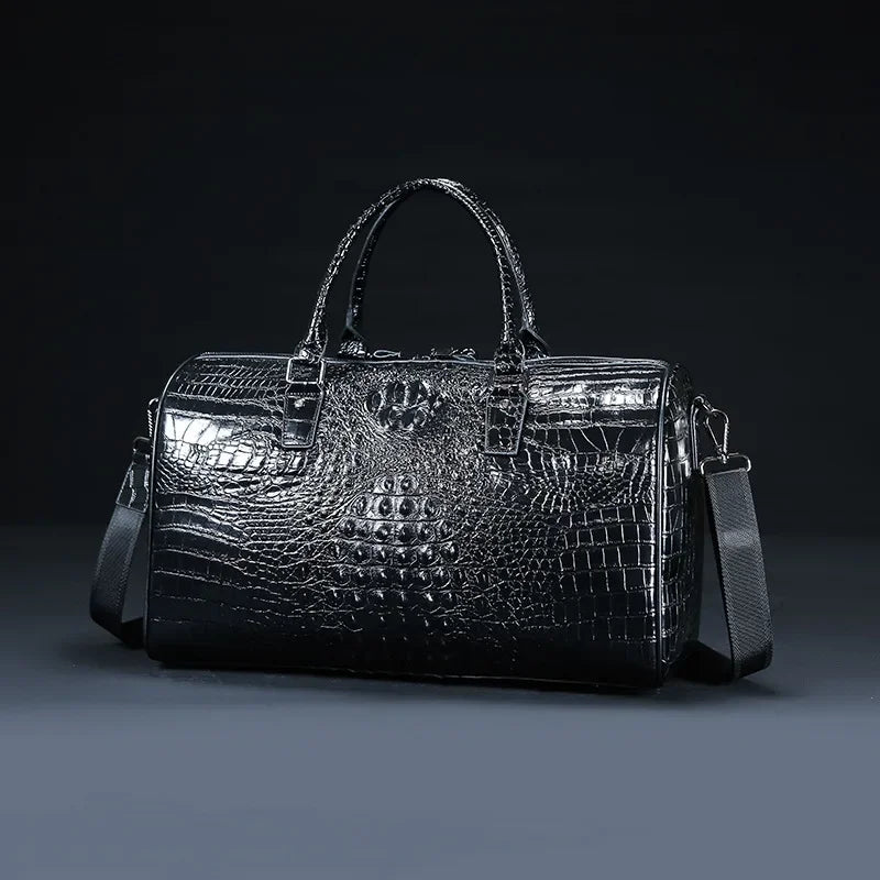 2024 New Cow Genuine Alligator Leather Travel Bags Luxury Men Large Capacity Portable Male Shoulder Bags Brand Travel Duffle Bag