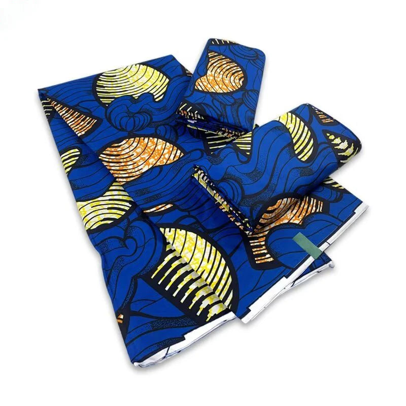 Latest African Wax Prints Fabric Guaranteed Veritable Real Wax 6Yards African 100% Cotton Batik Ankara Fabric For Dress F08