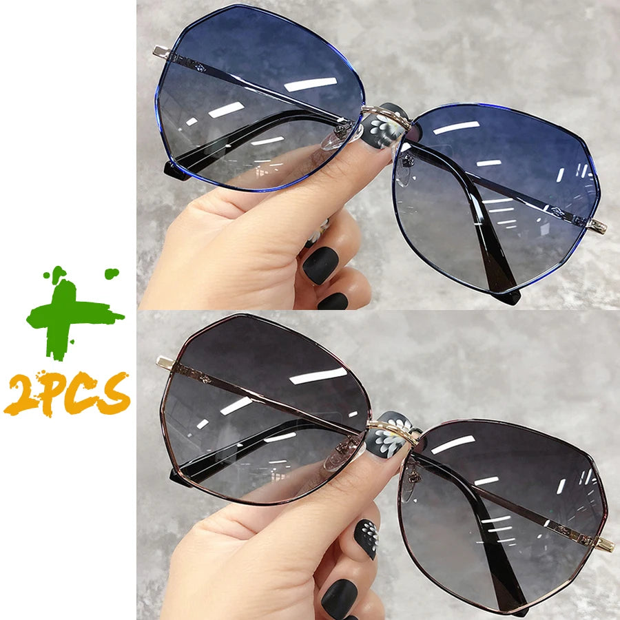 Sunglasses Women Men New Luxury Brand Design Retro Oval Alloy Travel Drive Frame Vintage Sun Glasses Male Ladies Unisex 5 Colors