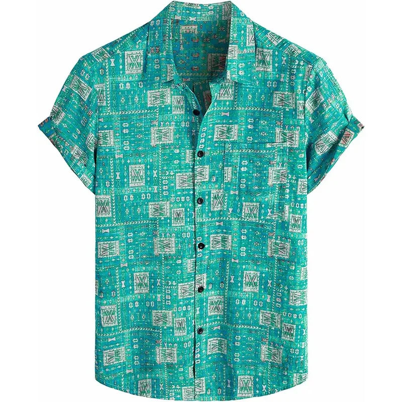 Summer Men's Hawaiian Shirt Casual Floral shirt Short sleeve single breasted beach tropical fashion oversized shirt