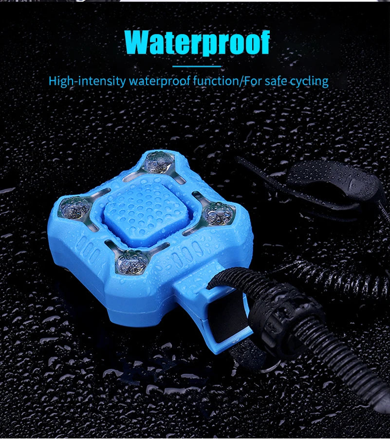 140 dB Electric Bike Bell 4 Lamp Cycling Light 1200mAh Electric Horn Waterproof USB Charging Loud Alarm Security Mountain Road