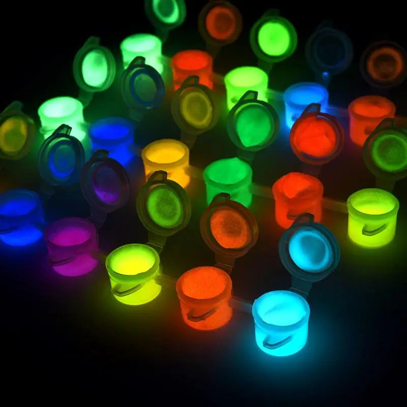 6 Colors/Lot Fluorescent Pigment Luminous Paint Epoxy Resin Pigment Glow In Dark Acrylic Paints DIY Festival Party Supplies