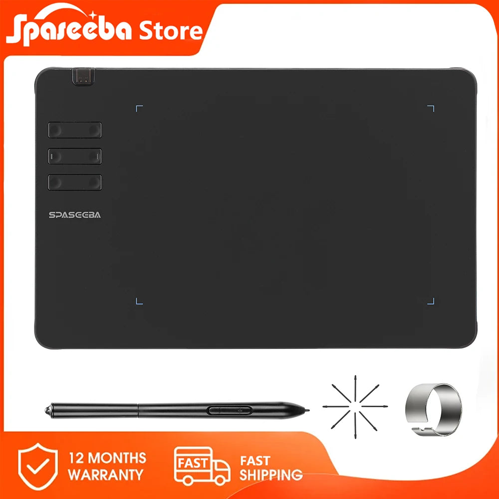 SPASEEBA T605 Graphics Tablet for Drawing / Paiting / Gaming OSU, Ultra Thin Art Pen Tablet with 8192 Levels Digital Stylus