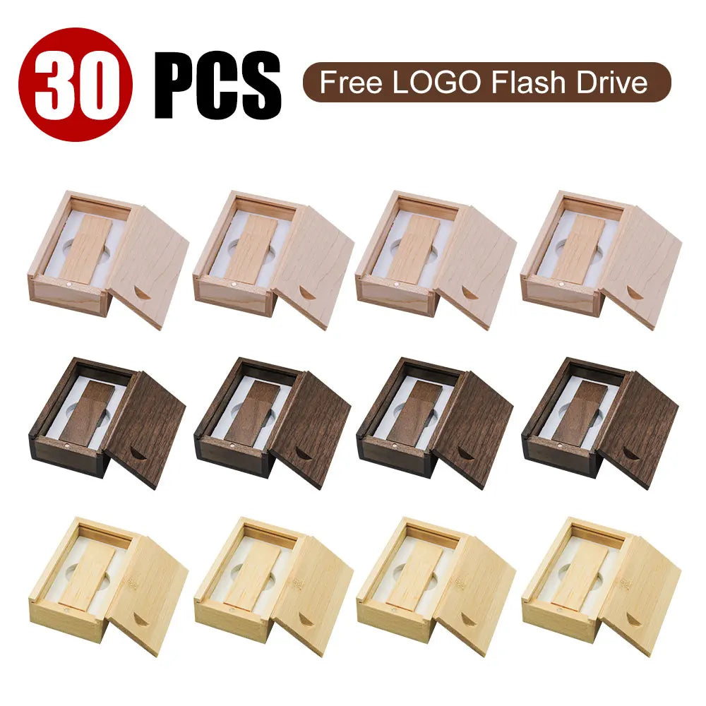 30pcs/lot USB 2.0 Flash Drive Memory Stick+Packing Box pendrive 4GB 8GB 16GB 32GB 64GB 128GB photography gift free custom logo