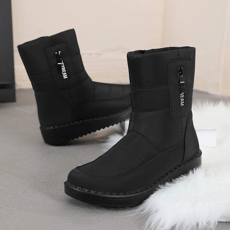 Non-Slip Waterproof Snow Boots for Women 2025 Winter Warm Cotton-Padded Shoes Woman Platform Thicked Plush Ankle Boots