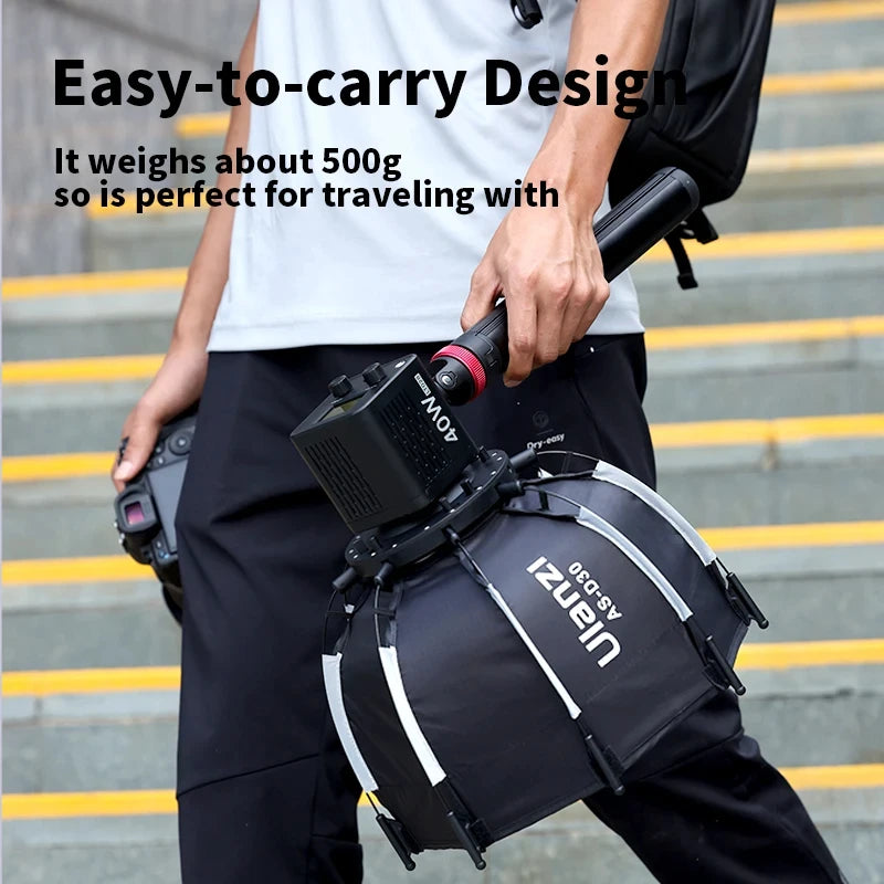 Ulanzi AS-D30 30cm Softbox Mini Bowens Mount  Octagonal Quick Release Honeycomb Grid Softbox for Ulanzi LT028 COB Light Studio