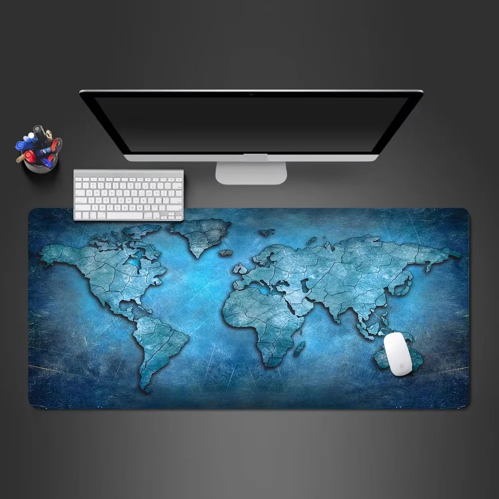 World Map Mouse Pad Large Gaming Mouse pad 900x400 rubber desk mat Non-slip PC laptop Gamer desk accessories table pad carpet