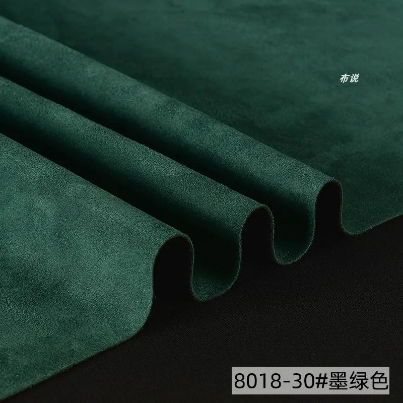 Elastic Suede Fabric By The Meter for Coats Skirt Dresses Clothing Pants Diy Sewing Cloth Soft Comfortable Smooth Green Series