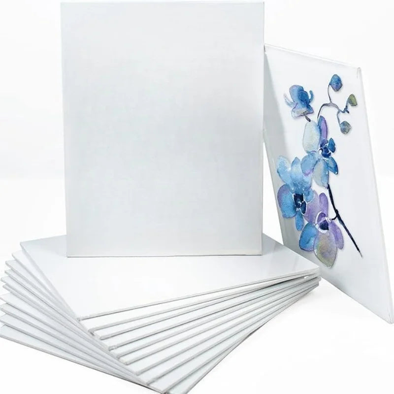 6pcs Canvas Board For Painting Cotton Blank Primed White Suitable For Gouache Watercolor Acrylic Oil Painting Art Supplies 3mm