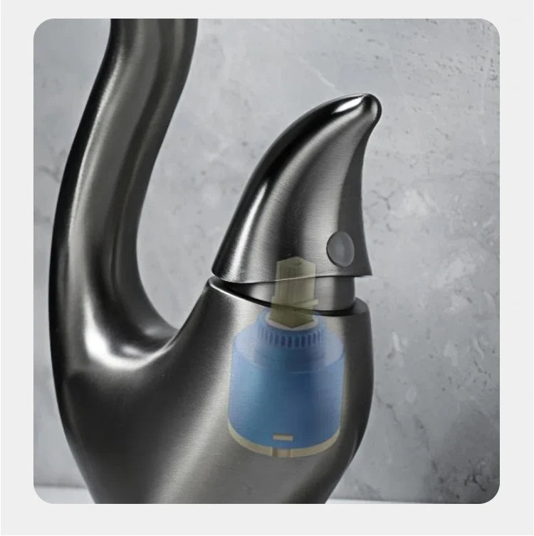 TOLM Chrome Bath Basin Brass Faucet Basin Sink Faucet Waterfall Spout Bathroom Crane Cold&Hot Water Mixer Taps Bathroom faucets