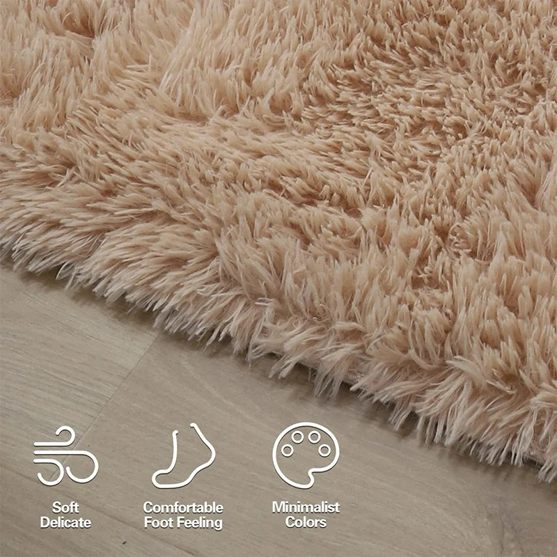 Fluffy Large Carpet Living Room Plush Lounge Rug in The Bedroom Floor Mat Soft Velvet Carpets For Children Kids Decoration  ﻿