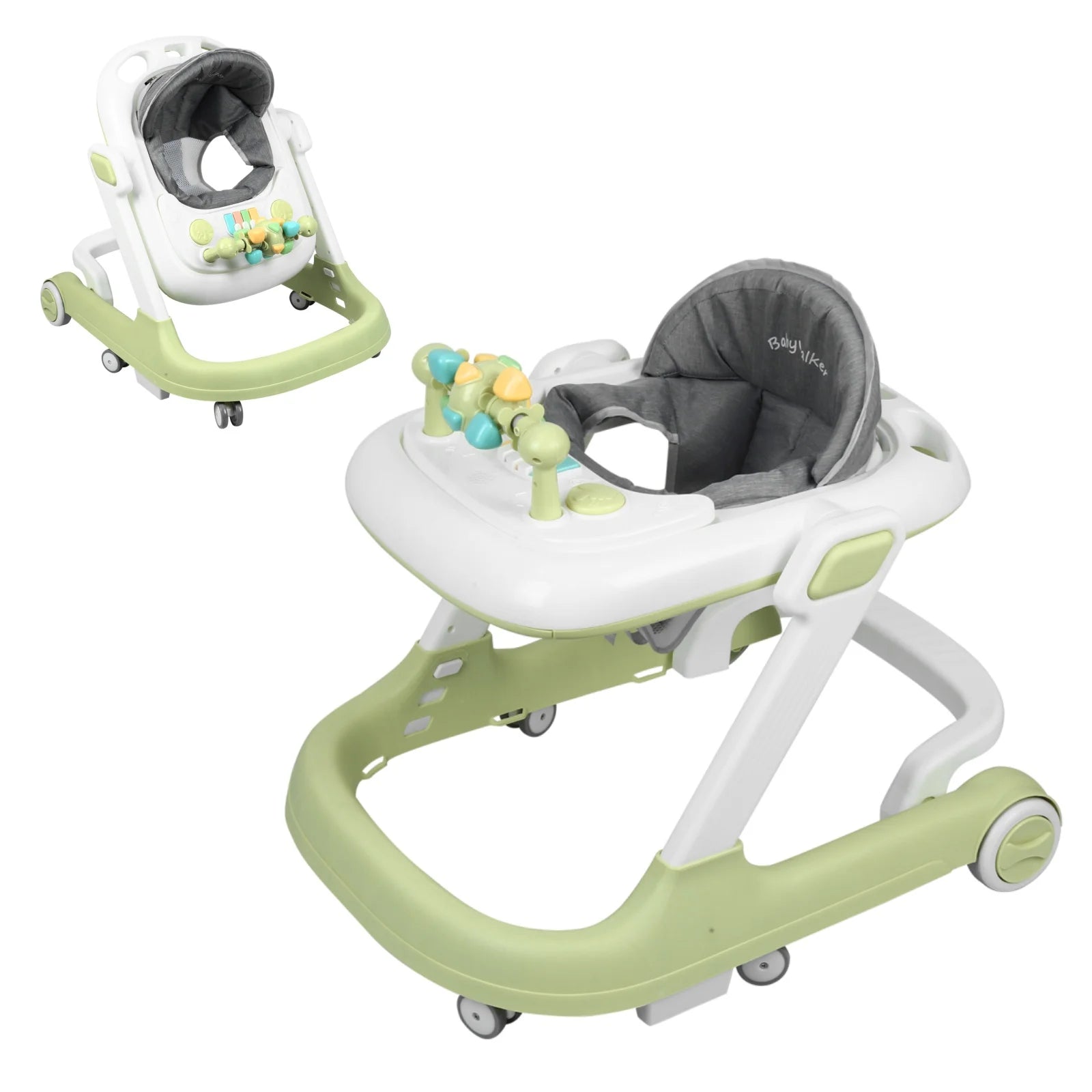 Baby Walker, Walker For 6-24 Months, 2-In-1 Walker From Sitting To Standing, Entertainment Learning Activity Table For Babies
