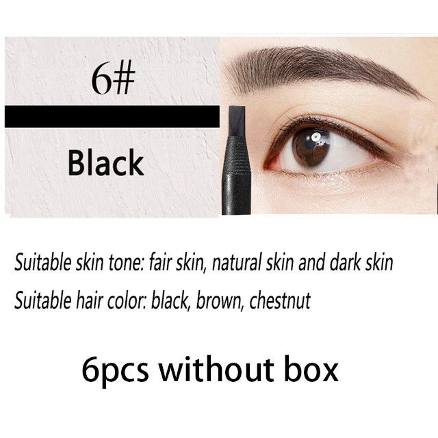 6/12pcs/Box Waterproof Eyebrow Pencil Pull Cord Peel-off Brow for Marking Outlining Tattoo Eyebrow Permanent Makeup Tools