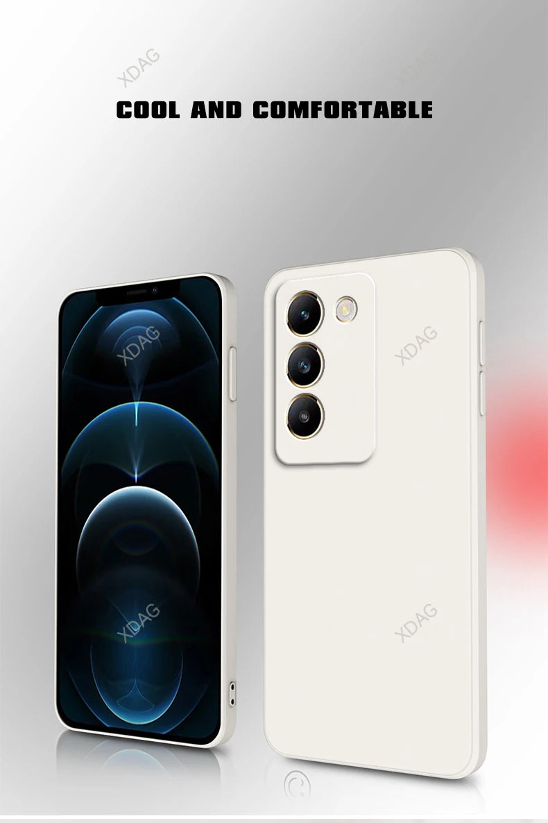 Soft Square Phone Case for VIVO V40 SE 5G 6.67" Shell Original Candy Funda Silicone Classic Straight Edge Back Cover Accessories