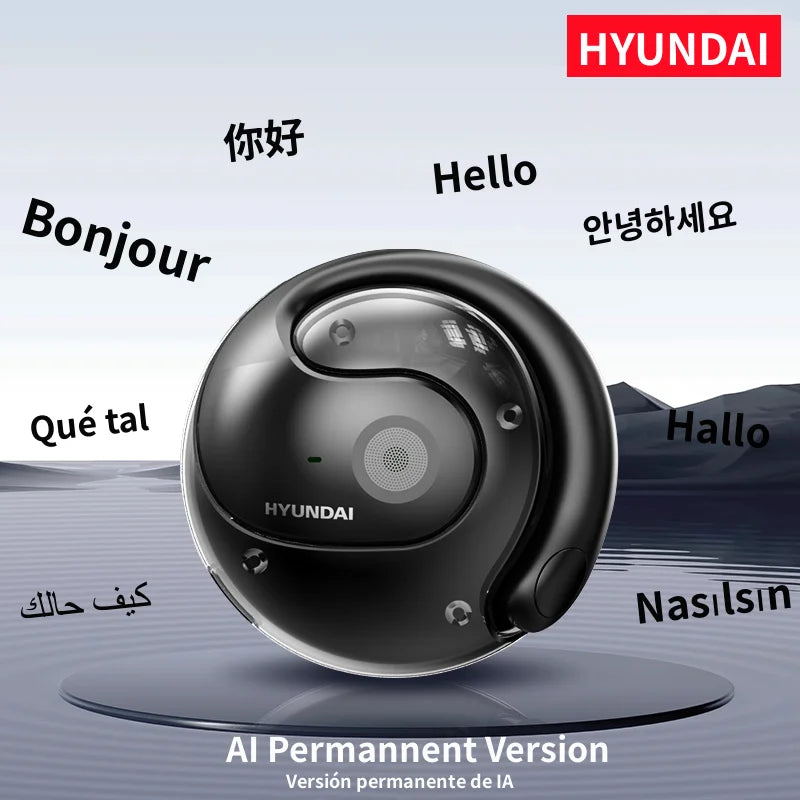HYUNDAI HY-T26 PRO AI Real Time Translator Earbuds 98% Accuracy Wireless BT Translation Earphones for Travel Business Learning