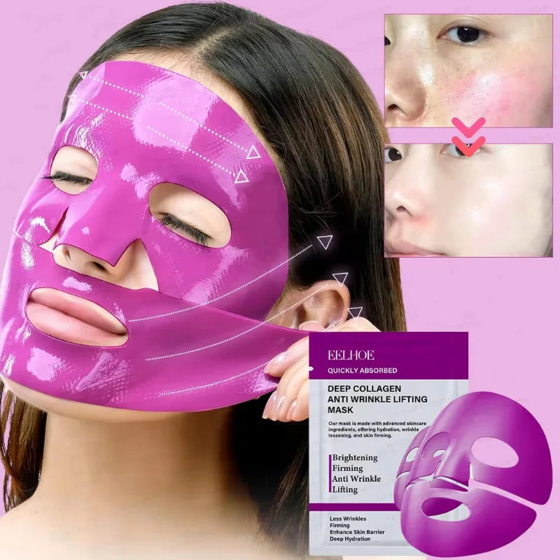 Collagen Anti Wrinkle Facial Mask Anti Aging Fade Fine Lines Firm Skin Whitening Moisturizing Lifting SkinCare Korean Cosmetics