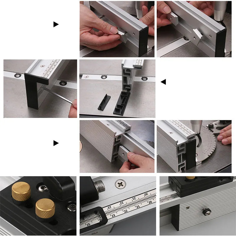 Miter Gauge Strengthen Aluminium Profile Fence W/ Track Stop Table Saw Router Angle Miter Gauge Saw Assembly Ruler Tool450-800MM