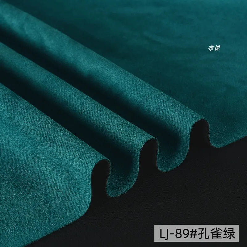 Elastic Suede Fabric By The Meter for Coats Skirt Dresses Clothing Pants Diy Sewing Cloth Soft Comfortable Smooth Green Series