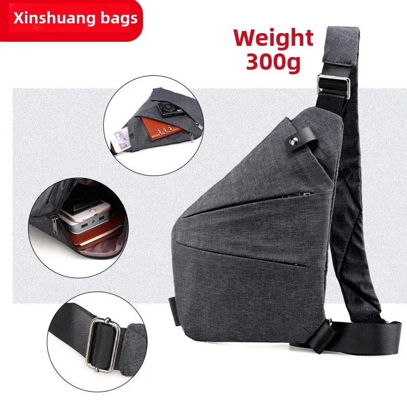 Nylon Right Shoulder Gun Bag Large Capacity Tactical Crossbody Bag Close-Fitting Single-Shoulder Chest Bag Motorcycle Equipment