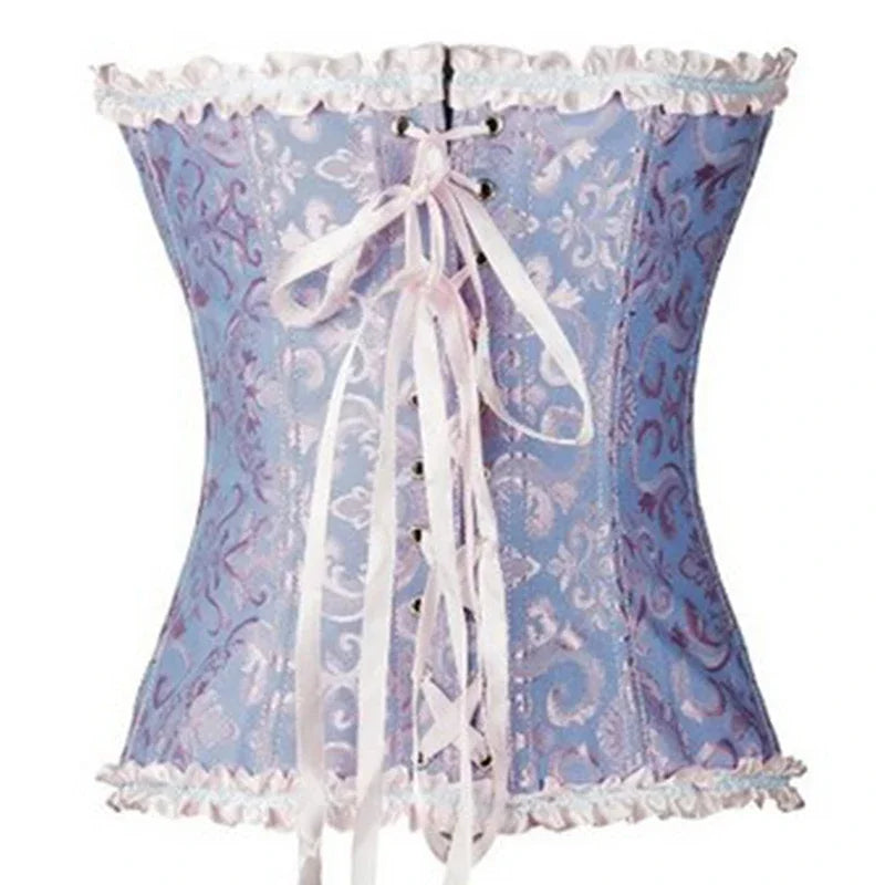 Women Steampunk Clothing Gothic Plus Size Corsets Lace Up Overbust Bustier Waist Cincher Body Shaper Tummy Control Corselet