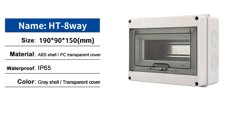 XIONGISOLAR HT Series Junction Box 2/3/5/8/12/15/18/24WAY PC Plastic Outdoor Electrical IP65 Waterproof Distribution Box