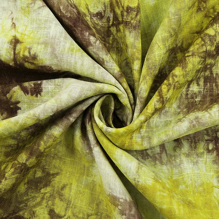 Tie-dyed Fabric Cotton Linen By The Meter for Dresses Clothing Coats Sewing Flax Two-color Cloth High-grade Summer Thin Red Blue