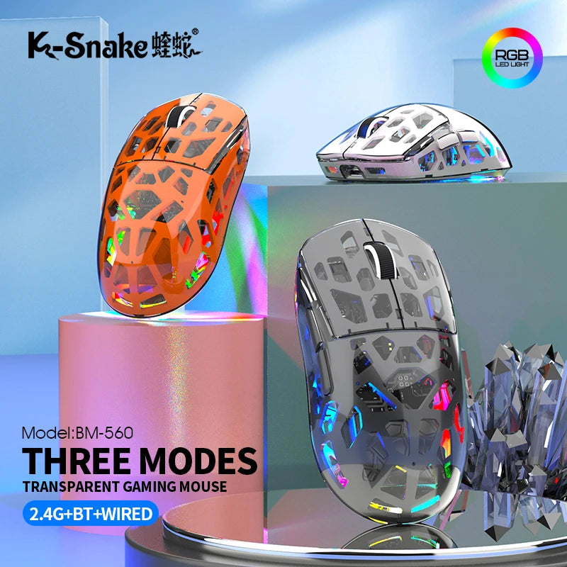 ksnake BM560 Bluetooth wireless dual-mode mouse e-sports gaming laptop home office charging RGB universal for men and women