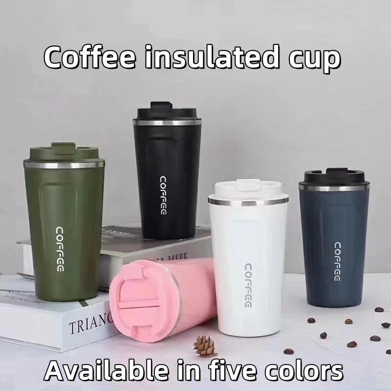 380/510ML Thermo Cafe Coffee Mug Car Thermos Mug Leak_Proof Travel Thermo Cup for Tea Water Coffee Double Stainless Steel