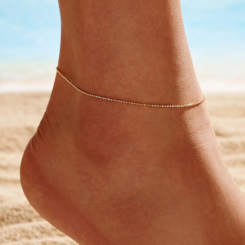 Rinntin 925 Sterling Silver Fish Lips Chain Anklet for Women Fashion Foot Bracelet Summer Sexy Silver Ankle Straps Jewelry SA33