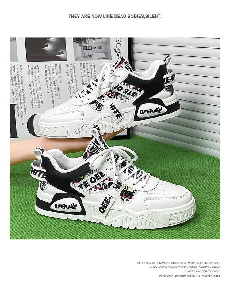 Casual Fashion Leather Sneakers New Skateboard Mens Shoes Outdoor Running Sports shoes Hiking Tennis Platform Luxury footwear